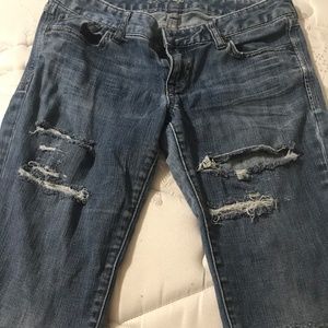 Bermuda Style Distressed Blue Jean Shorts Size 6
